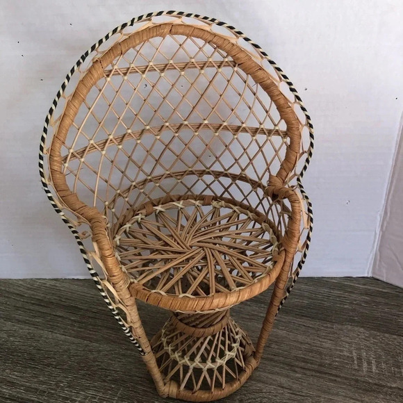 Vtg Plant Stand Peacock Chair - Picture 4 of 9